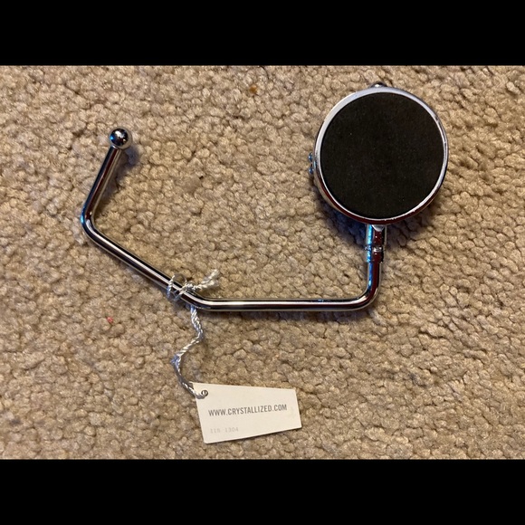 Swarovski Crystal Crown Design on Enameled Purse Hanger/Holder - Picture 2 of 5